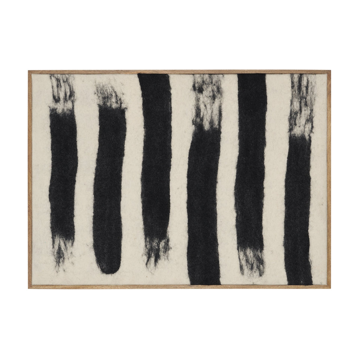 Rollins Small Cream w/ Black Stripes Wool Framed Art by Mercana at Eve Furniture