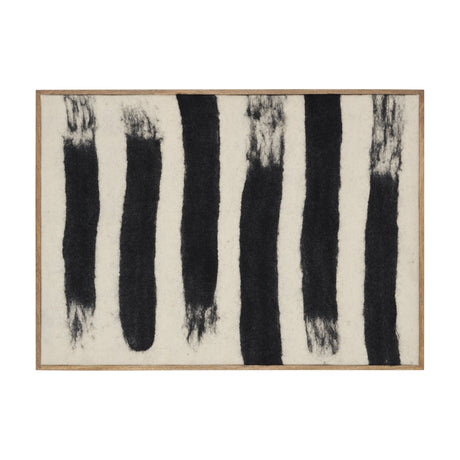 Rollins Small Cream w/ Black Stripes Wool Framed Art by Mercana at Eve Furniture
