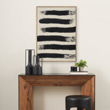 Rollins Small Cream w/ Black Stripes Wool Framed Art by Mercana at Eve Furniture