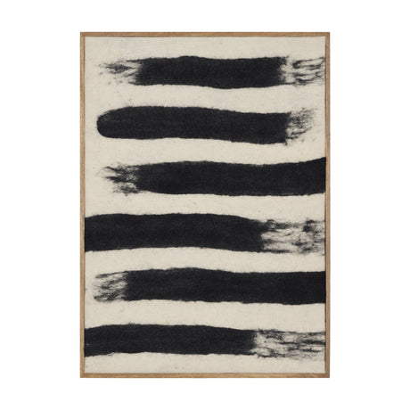Rollins Small Cream w/ Black Stripes Wool Framed Art by Mercana at Eve Furniture