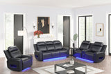 Rolls Royce Black 3-Piece Reclining Living Room Set by Happy Homes at Eve Furniture