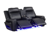 Rolls Royce Black 3-Piece Reclining Living Room Set by Happy Homes at Eve Furniture