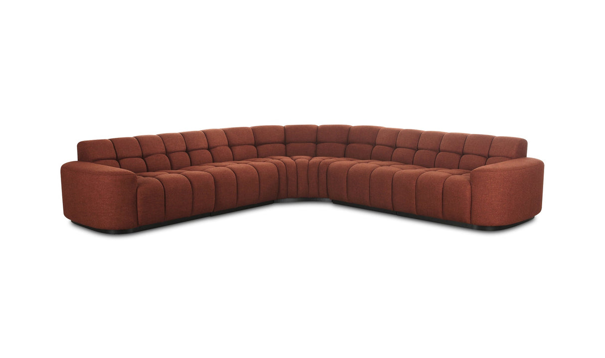 Roman L-Shaped Sectional Rust by Moe's Home at Eve Furniture