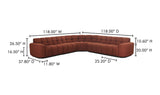 Roman L-Shaped Sectional Rust by Moe's Home at Eve Furniture