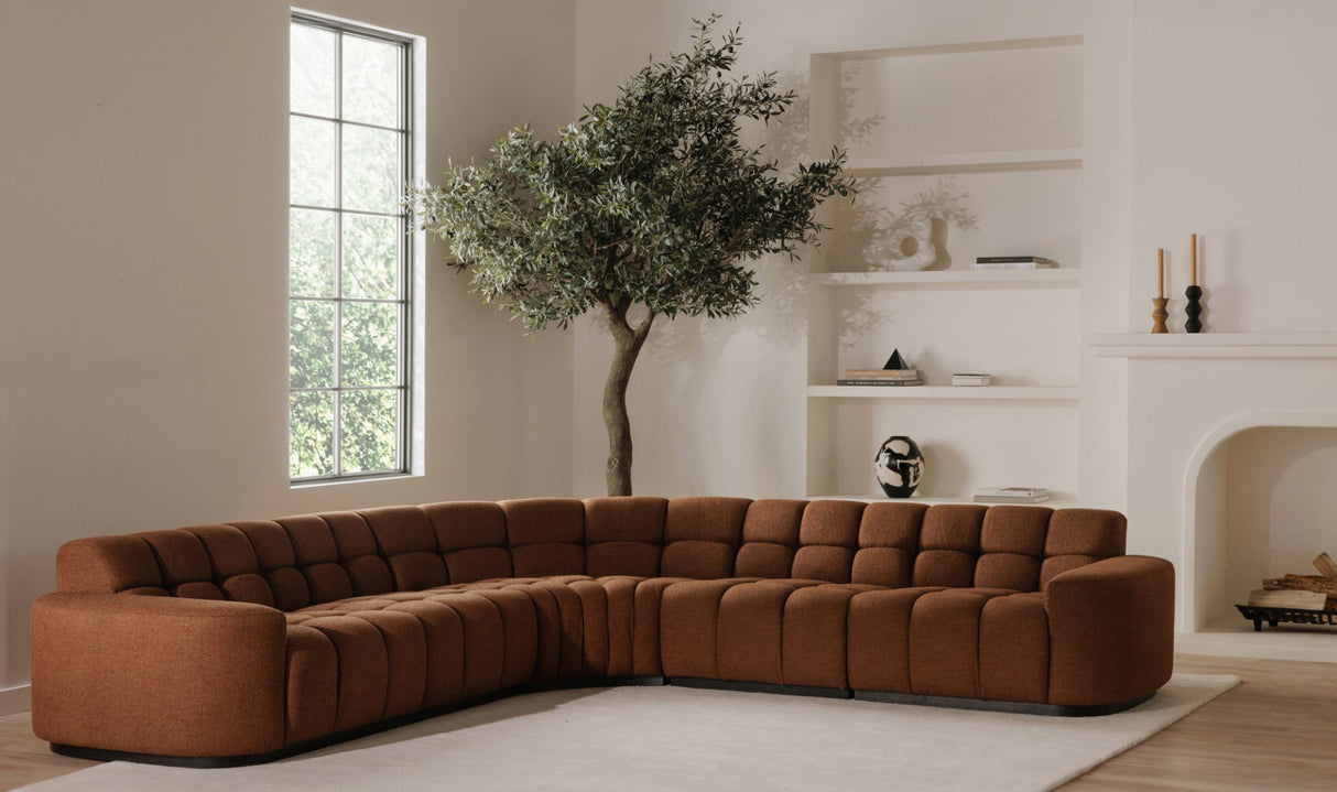 Roman L-Shaped Sectional Rust by Moe's Home at Eve Furniture