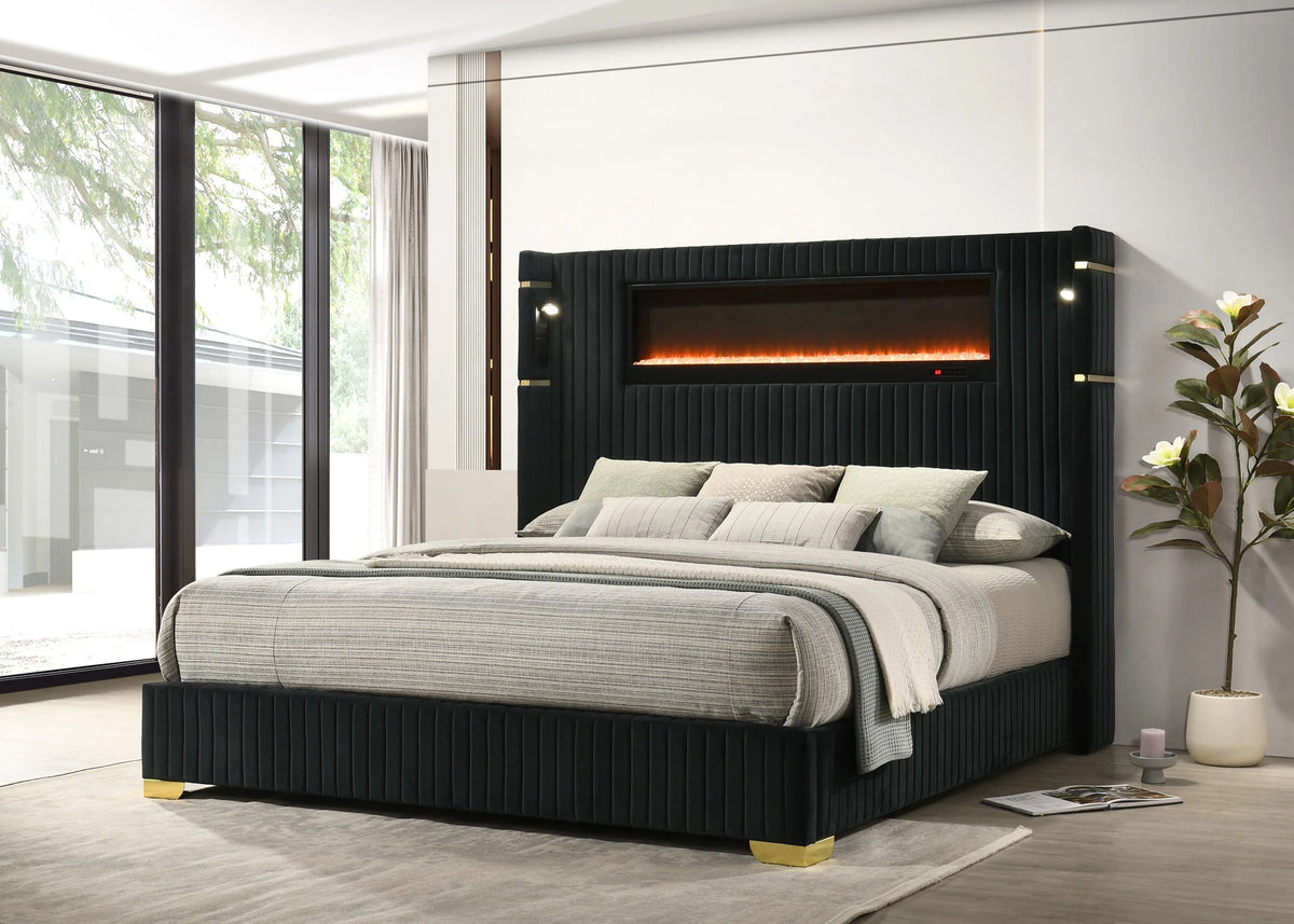 Romance Black Queen Platform Bed by Happy Homes at Eve Furniture
