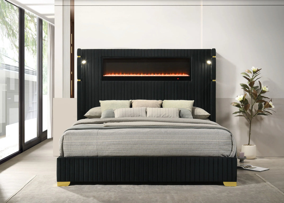 Romance Black Queen Platform Bed by Happy Homes at Eve Furniture