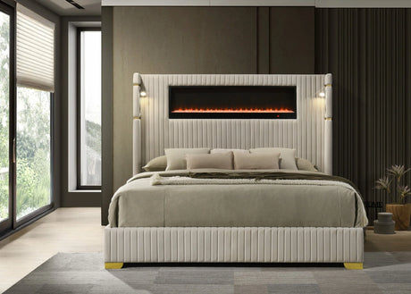 Romance Cream Queen Platform Bed by Happy Homes at Eve Furniture