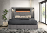 Romance Gray King Platform Bed by Happy Homes at Eve Furniture