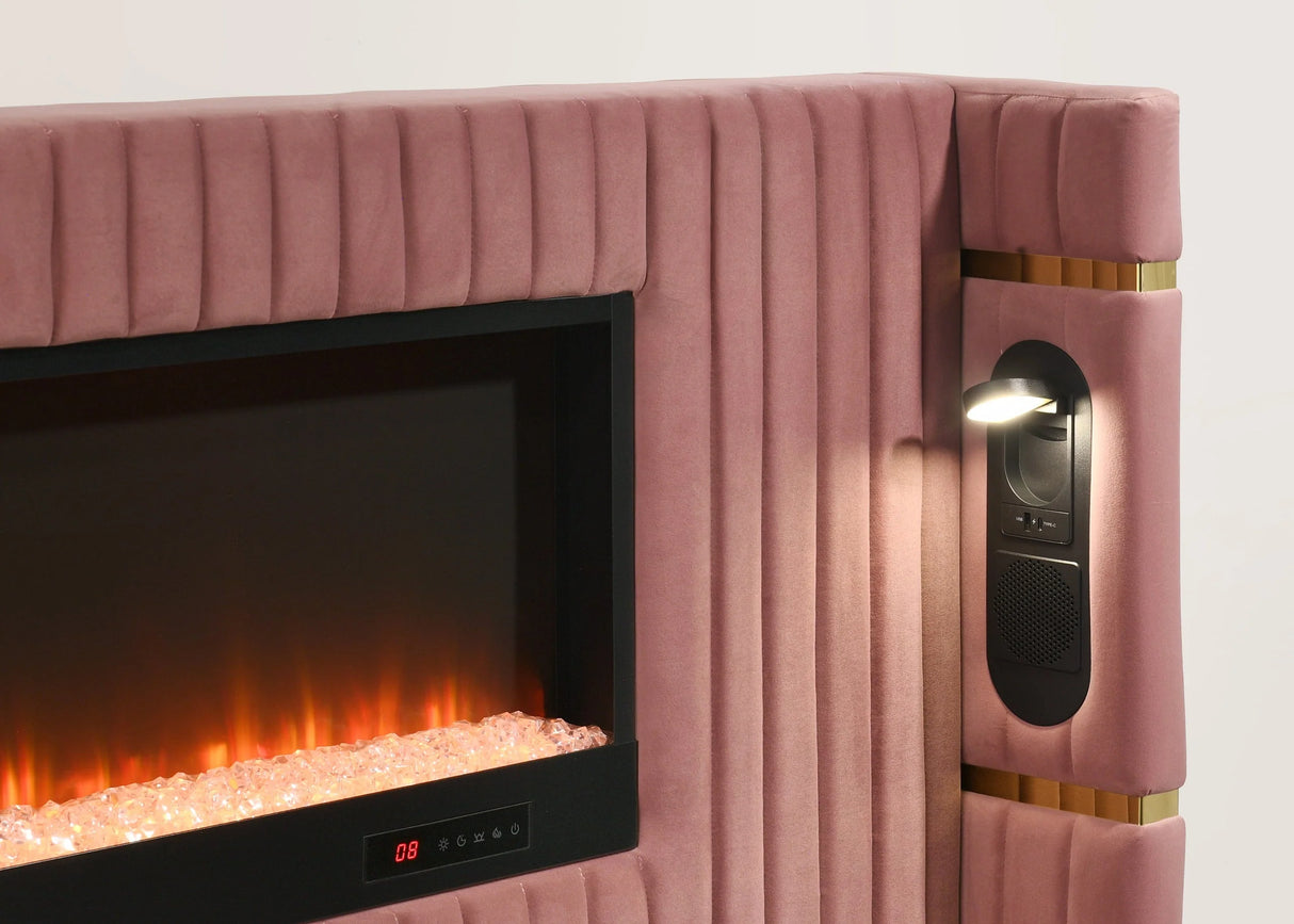 Romance Pink Queen Platform Bed by Happy Homes at Eve Furniture