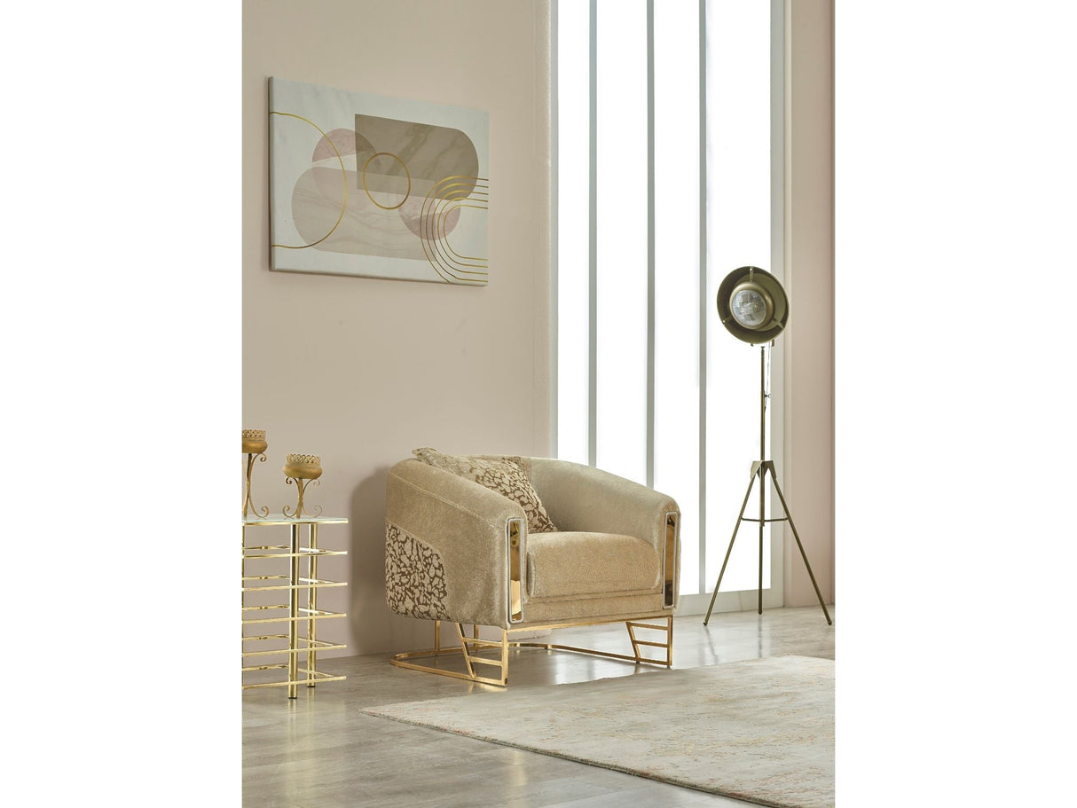 Romans 3-pieces (Sofa & Loveseat & Chair) Livingroom Set in Beige by Furnia at Eve Furniture