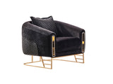 Romans 3-pieces (Sofa & Loveseat & Chair) Livingroom Set in Black by Furnia at Eve Furniture
