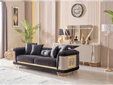 Romans 3-pieces (Sofa & Loveseat & Chair) Livingroom Set in Black by Furnia at Eve Furniture