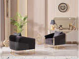 Romans 3-pieces (Sofa & Loveseat & Chair) Livingroom Set in Black by Furnia at Eve Furniture