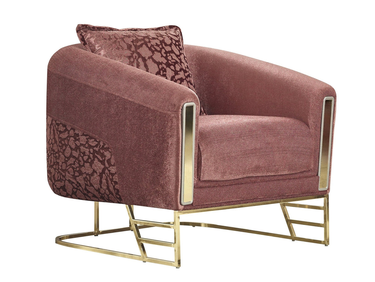 Romans 3-pieces (Sofa & Loveseat & Chair) Livingroom Set in Brick by Furnia at Eve Furniture
