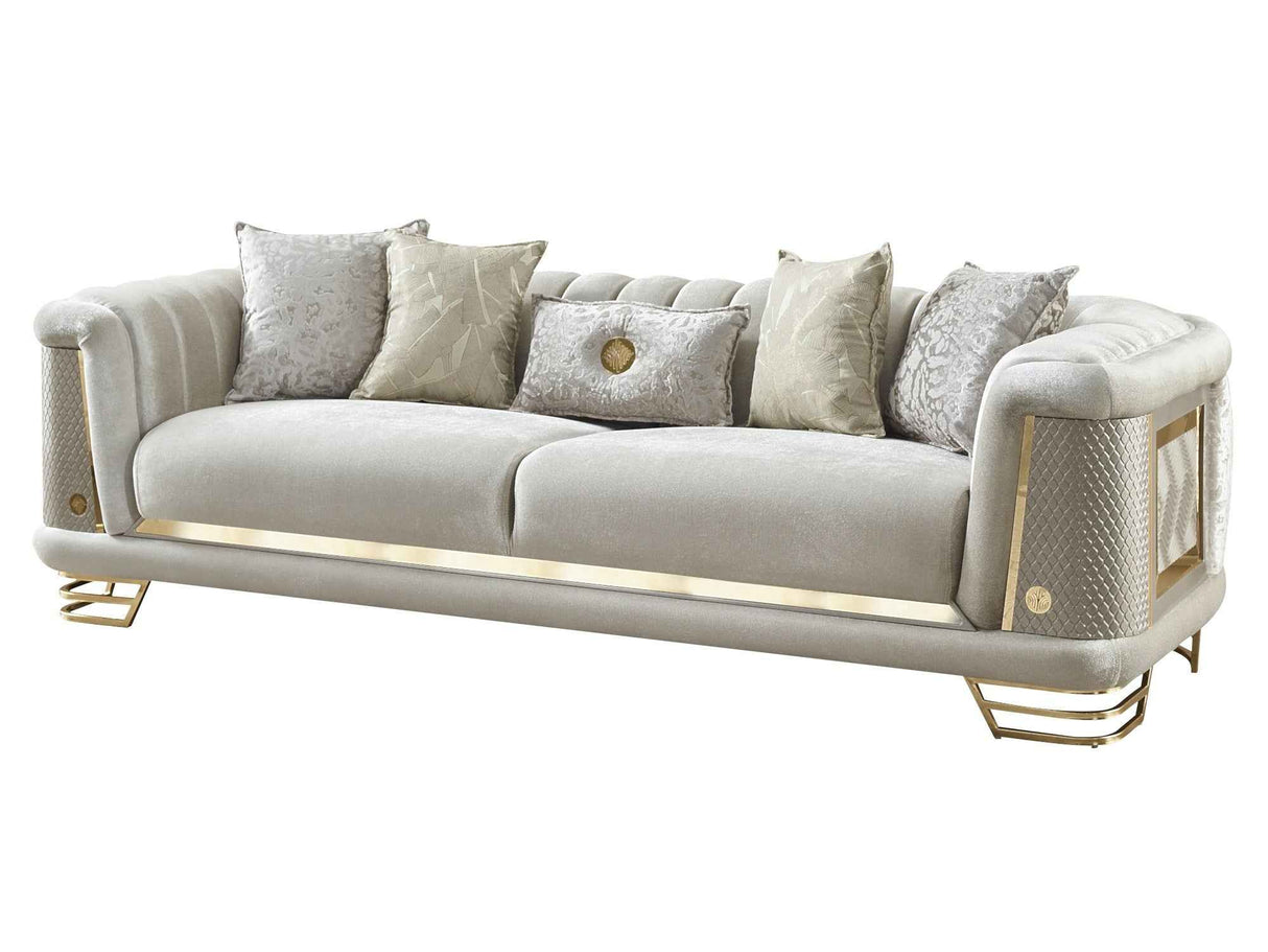 Romans 3-pieces (Sofa & Loveseat & Chair) Livingroom Set in Cream by Furnia at Eve Furniture