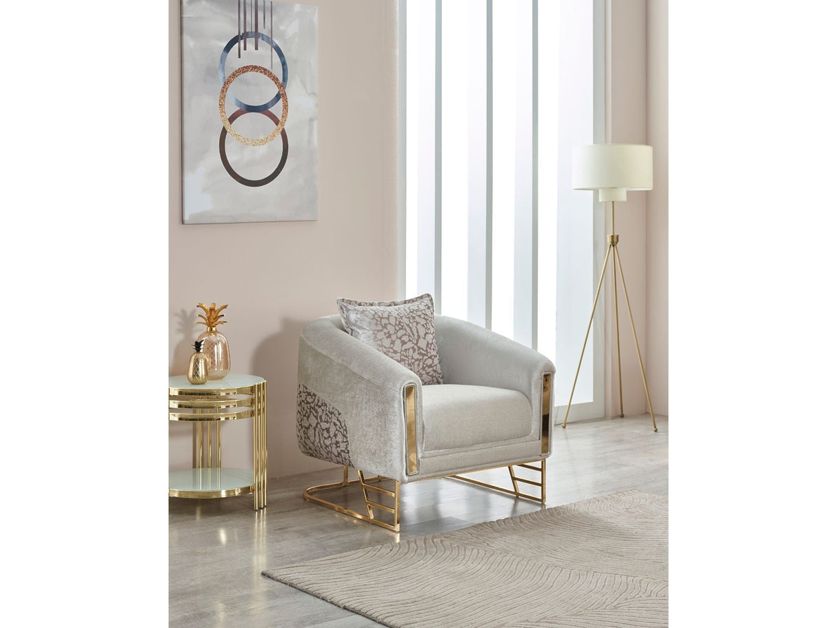 Romans 3-pieces (Sofa & Loveseat & Chair) Livingroom Set in Cream by Furnia at Eve Furniture
