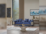 Romans 3-pieces (Sofa & Loveseat & Chair) Livingroom Set Navy Blue by Furnia at Eve Furniture
