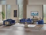 Romans 3-pieces (Sofa & Loveseat & Chair) Livingroom Set Navy Blue by Furnia at Eve Furniture