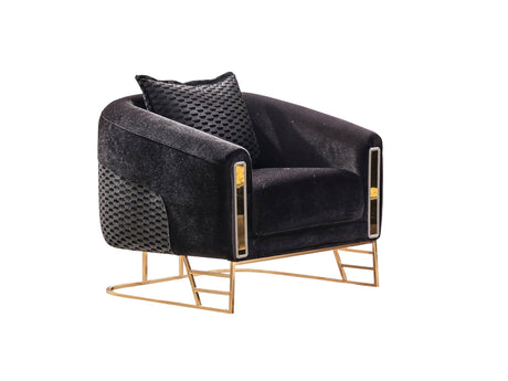 Romans Black 3-pieces (Sofa & Loveseat & Chair) Living Room Set by Furnia at Eve Furniture