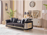 Romans Black Stationary Sofa by Furnia at Eve Furniture