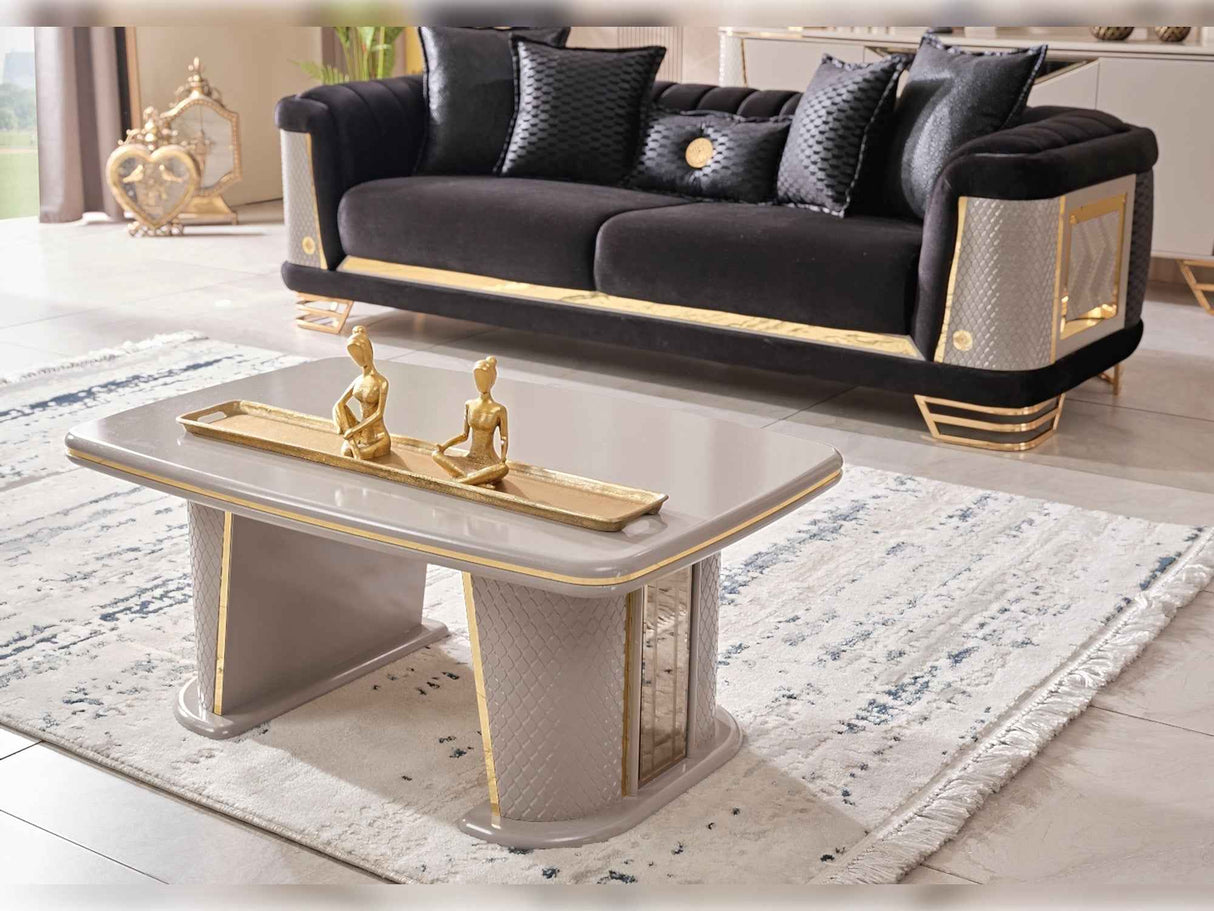 Romans Black Stationary Sofa by Furnia at Eve Furniture