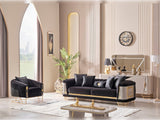 Romans Black Stationary Sofa by Furnia at Eve Furniture