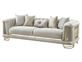 Romans Cream Stationary Sofa by Furnia at Eve Furniture