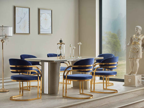 Romans Dining Chair Navy Blue, Set of 2 by Furnia at Eve Furniture