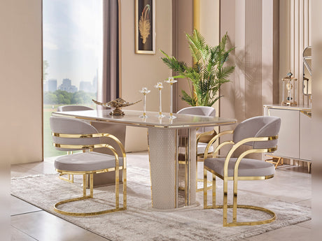 Romans Diningroom (Consol With Mirror & Dining Table & 6 Dining Chair) by Furnia at Eve Furniture