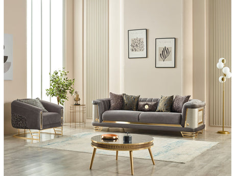 Romans Grey Stationary Sofa by Furnia at Eve Furniture