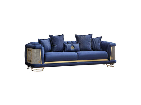 Romans Navy Blue 3-pieces (Sofa & Loveseat & Chair) Living Room Set by Furnia at Eve Furniture