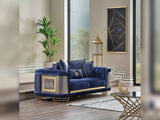 Romans Navy Blue Stationary Loveseat by Furnia at Eve Furniture