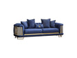 Romans Navy Blue Stationary Sofa by Furnia at Eve Furniture