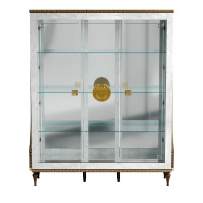 Romantica Gray 3-Door Display Cabinet by ESF Furniture at Eve Furniture