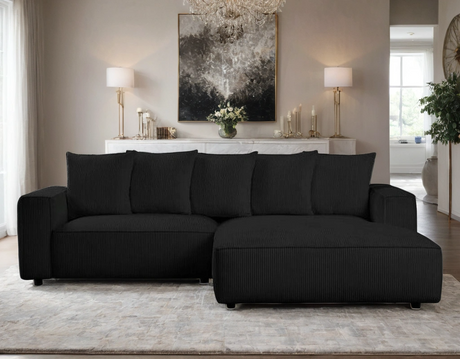 Romeo Black Right Arm Facing (RAF) Sectional by Happy Homes at Eve Furniture