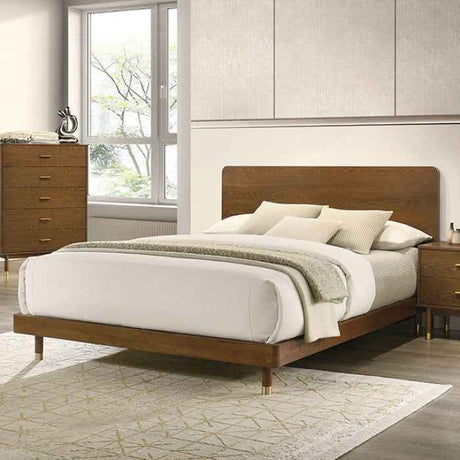 Romford Walnut 4-Piece Queen Bedroom Set by Furniture of America at Eve Furniture