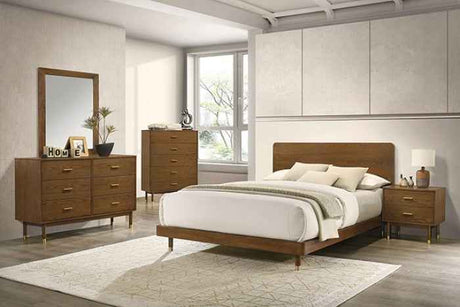 Romford Walnut 4-Piece Queen Bedroom Set by Furniture of America at Eve Furniture