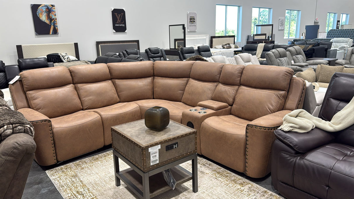 Romi Brown Power Reclining Sectional [Special Price] by New Era Innovations at Eve Furniture