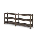 Romi Dark Brown Wood w/ 3 Shelves Oval Console Table by Mercana at Eve Furniture