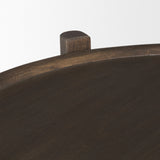 Romi Dark Brown Wood w/ Bottom Shelf Oval Coffee Table by Mercana at Eve Furniture