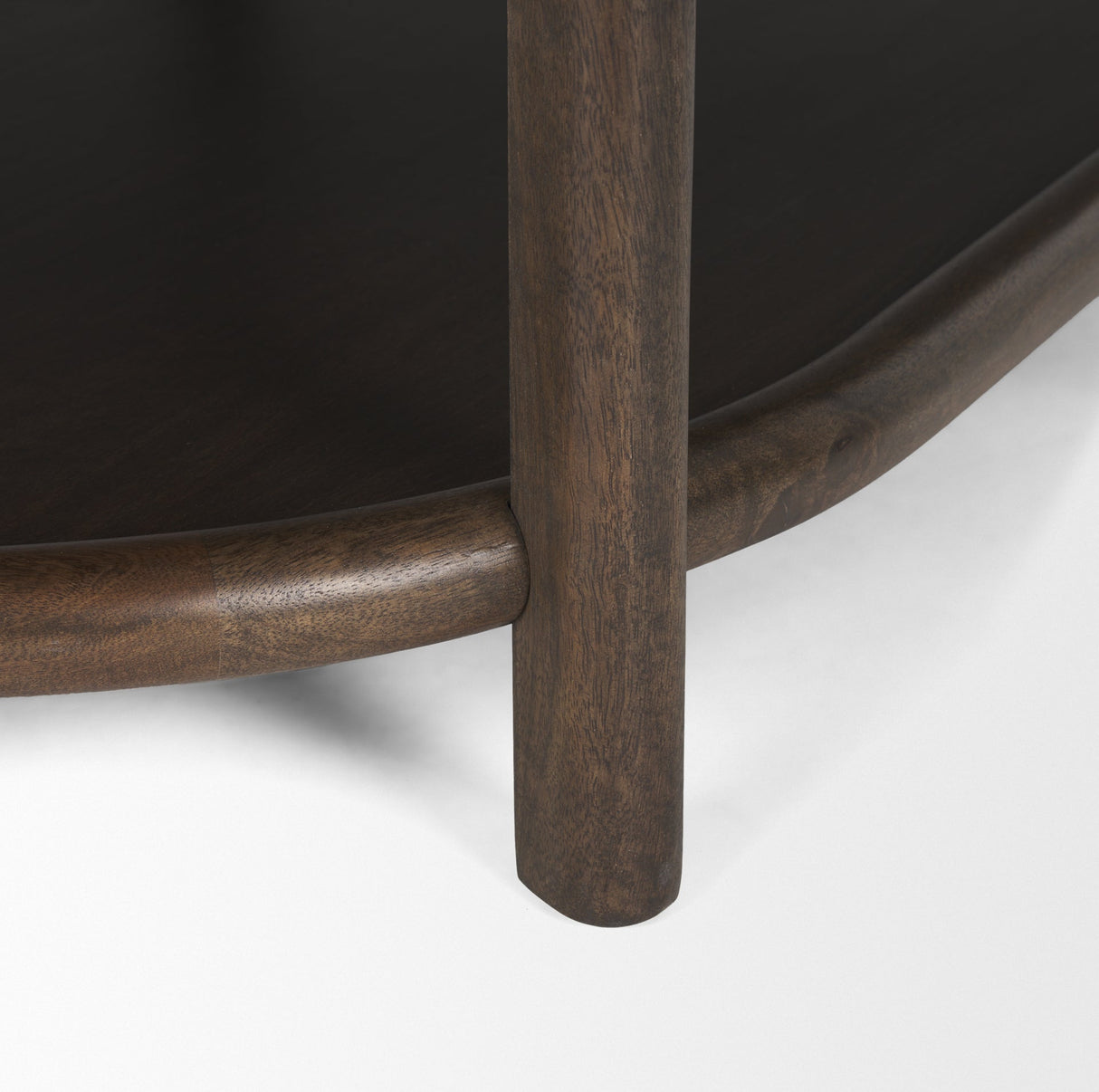 Romi Dark Brown Wood w/ Bottom Shelf Oval Coffee Table by Mercana at Eve Furniture