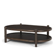 Romi Dark Brown Wood w/ Bottom Shelf Oval Coffee Table by Mercana at Eve Furniture