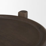 Romi Dark Brown Wood w/ Bottom Shelf Round Accent Table by Mercana at Eve Furniture