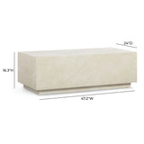 Romy 47" Rectangular Coffee Table by TOV Furniture at Eve Furniture