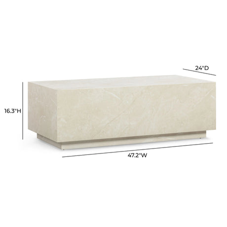 Romy 47" Rectangular Coffee Table by TOV Furniture at Eve Furniture