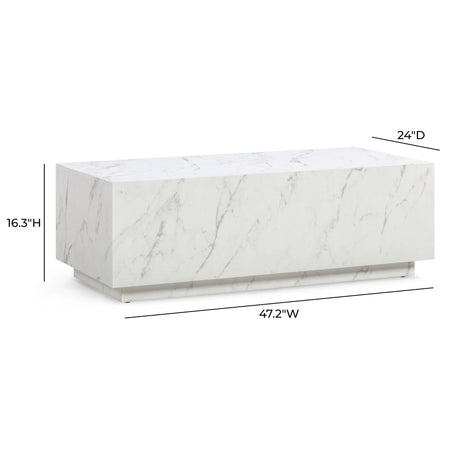 Romy 47" Rectangular Coffee Table by TOV Furniture at Eve Furniture