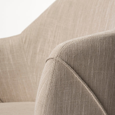 Ronald II Cream Fabric Wrap Brown Wooden Base Dining Chair by Mercana at Eve Furniture