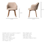 Ronald II Cream Fabric Wrap Brown Wooden Base Dining Chair by Mercana at Eve Furniture