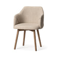 Ronald II Cream Fabric Wrap Brown Wooden Base Dining Chair by Mercana at Eve Furniture